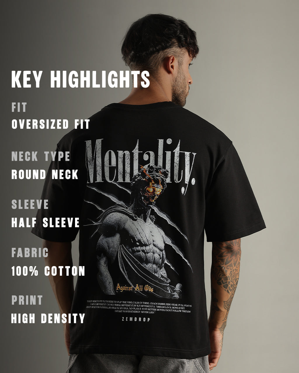 Positive mentality oversized T-shirt