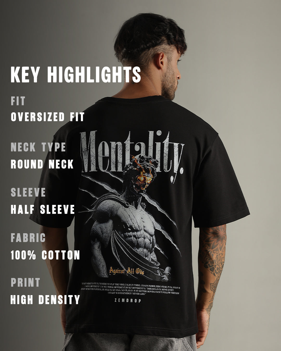 Positive mentality oversized T-shirt