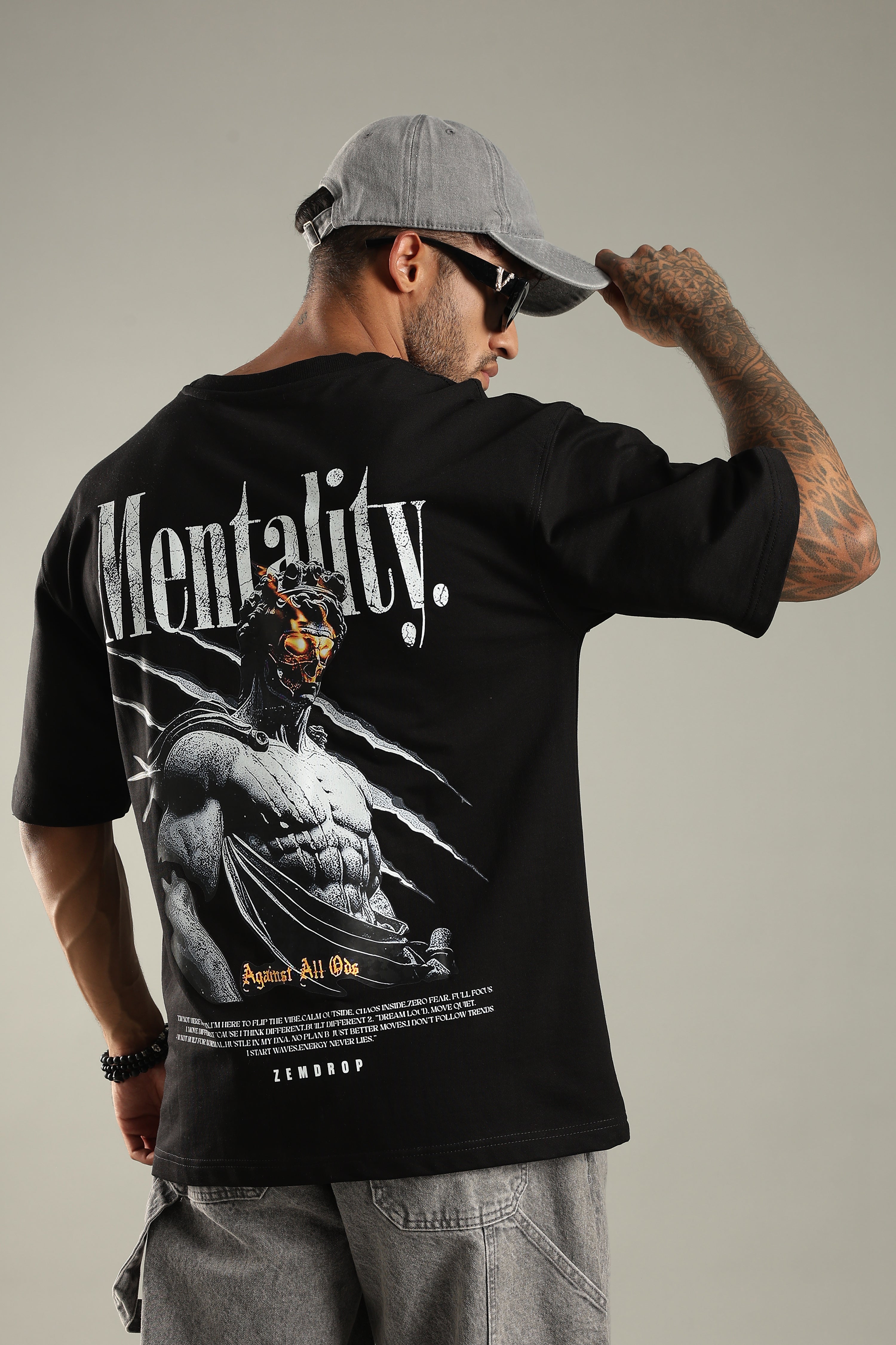 Positive mentality oversized T-shirt