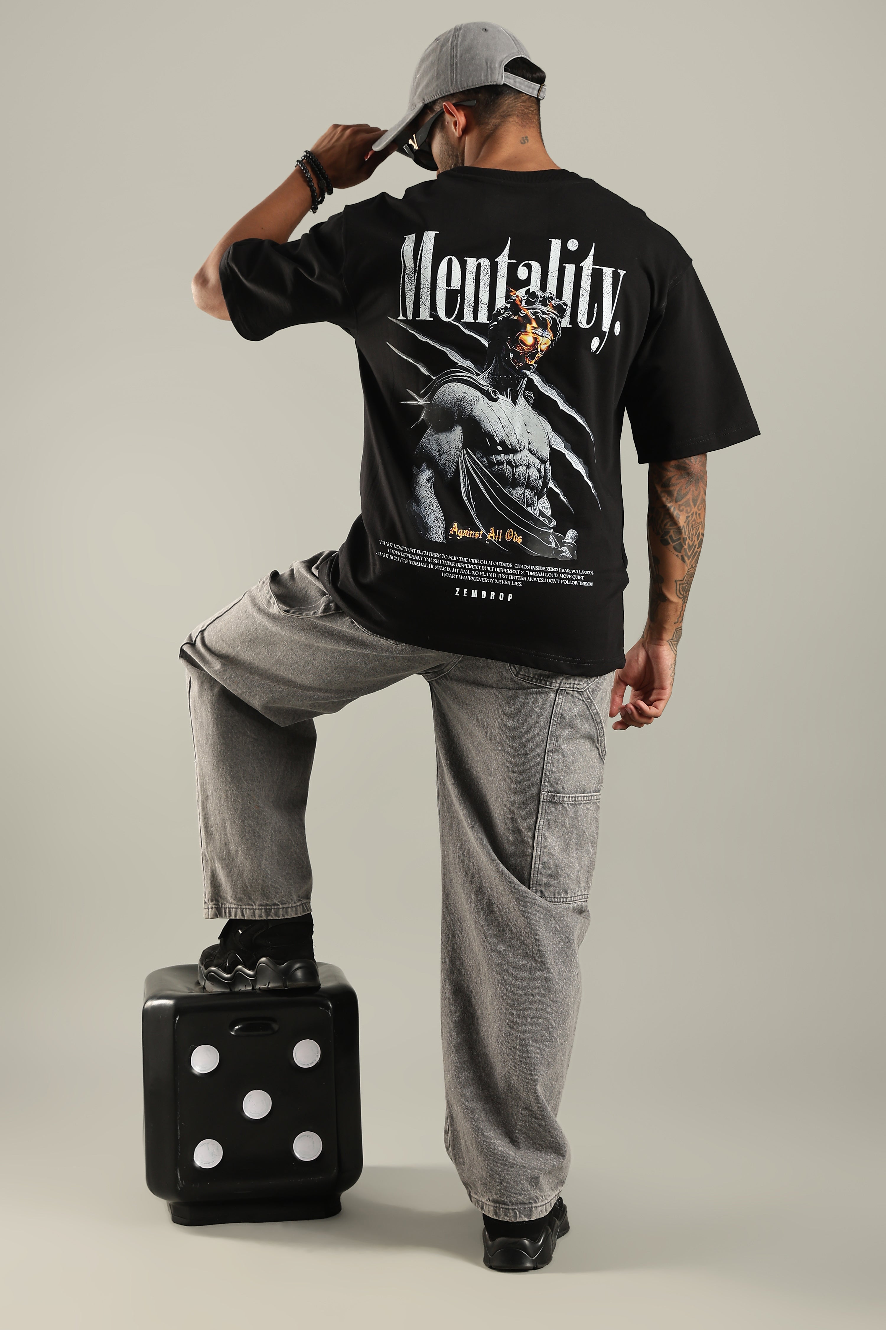 Positive mentality oversized T-shirt